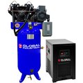 Global Industrial Two Stage Piston Air Compressor w/Dryer, 10 HP, 80 Gal, 1 Phase, 230V 133687